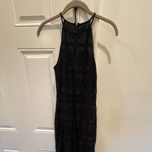 Banana Republic black and navy high neck lace dress